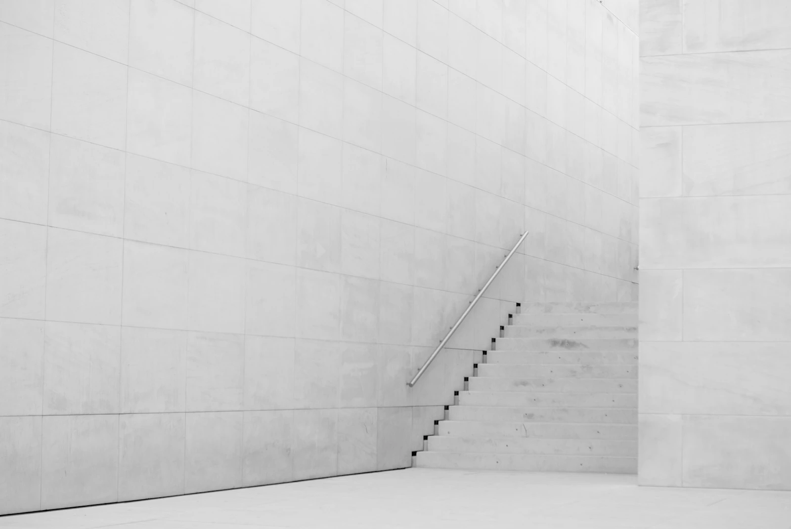 Minimal white architecture in daylight